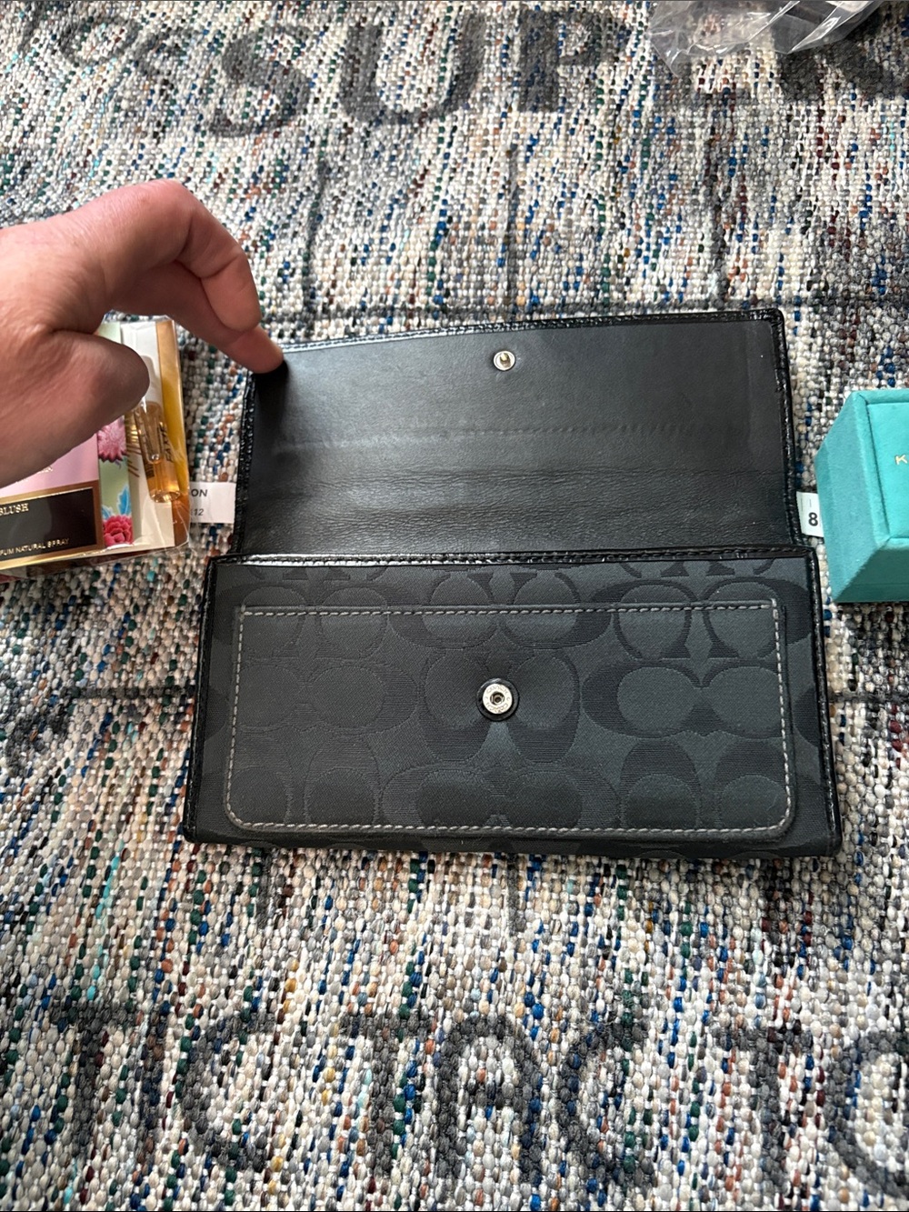 Coach Black Signature Continental Wallet - Picture 3 of 13